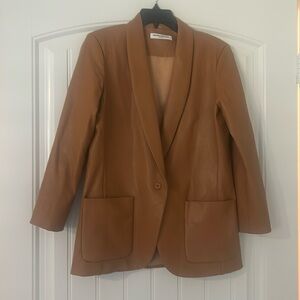 Amanda Uprichard faux leather blazer